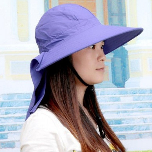 Woman Sun Protected Outdoor Cap